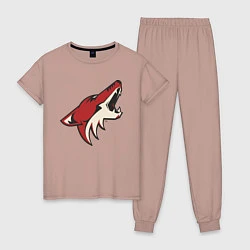 Пижама хлопковая женская Phoenix Coyotes, цвет: пыльно-розовый