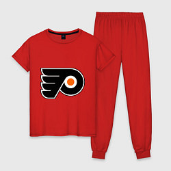Пижама хлопковая женская Philadelphia Flyers, цвет: красный