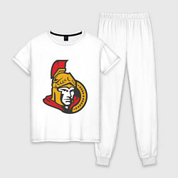 Пижама хлопковая женская Ottawa Senators, цвет: белый