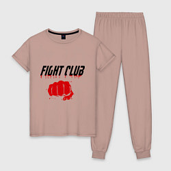 Пижама хлопковая женская Fight Club, цвет: пыльно-розовый