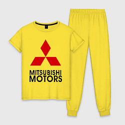 Пижама хлопковая женская Mitsubishi, цвет: желтый