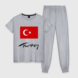 Пижама хлопковая женская Turkey, цвет: меланж