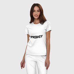 Пижама хлопковая женская The Prodigy логотип, цвет: белый — фото 2