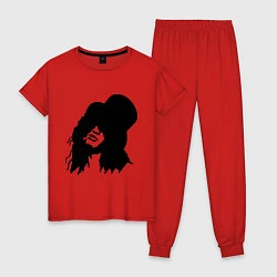 Пижама хлопковая женская Guns n Roses - Slash, цвет: красный
