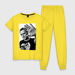 Пижама хлопковая женская Paul van Dyk: Retro style, цвет: желтый