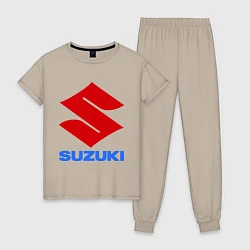 Пижама хлопковая женская Suzuki, цвет: миндальный