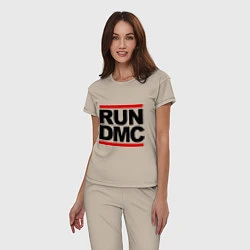 Пижама хлопковая женская Run DMC, цвет: миндальный — фото 2