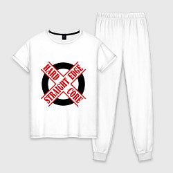 Пижама хлопковая женская Straight edge (sXe), цвет: белый