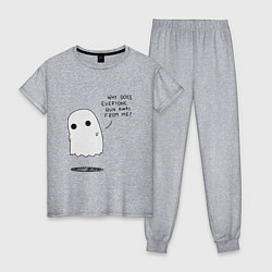 Пижама хлопковая женская Ghost, цвет: меланж
