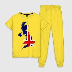 Пижама хлопковая женская Великобритания (Great Britain), цвет: желтый