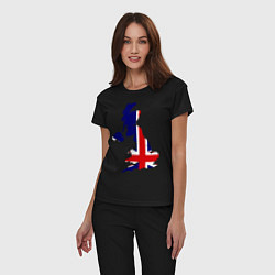 Пижама хлопковая женская Великобритания (Great Britain), цвет: черный — фото 2