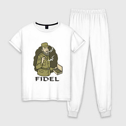 Пижама хлопковая женская Fidel Castro, цвет: белый