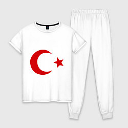 Пижама хлопковая женская Турция, цвет: белый