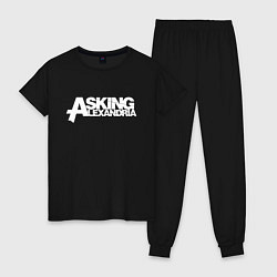 Пижама хлопковая женская Asking Alexandria, цвет: черный