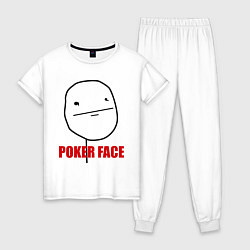 Пижама хлопковая женская Poker Face, цвет: белый
