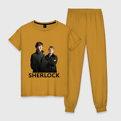 Пижама хлопковая женская Sherlock, цвет: горчичный