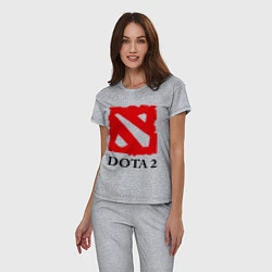 Пижама хлопковая женская Dota 2: Logo, цвет: меланж — фото 2