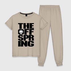 Пижама хлопковая женская The Offspring, цвет: миндальный