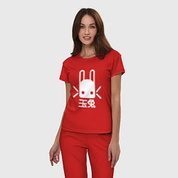 Пижама хлопковая женская Destiny Rabbit, цвет: красный — фото 2