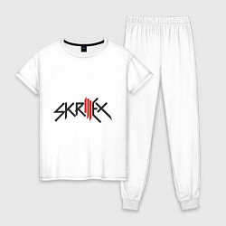Пижама хлопковая женская Skrillex цвета белый — фото 1