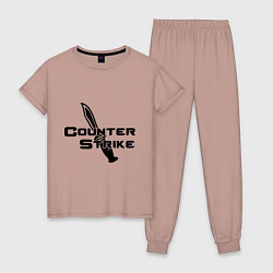 Пижама хлопковая женская Counter Strike: Knife, цвет: пыльно-розовый