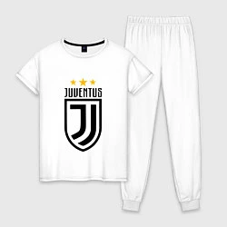 Пижама хлопковая женская Juventus FC: 3 stars, цвет: белый