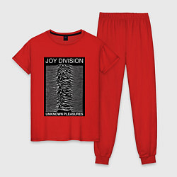 Пижама хлопковая женская Joy Division: Unknown Pleasures, цвет: красный