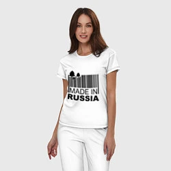 Пижама хлопковая женская Made in Russia штрихкод, цвет: белый — фото 2
