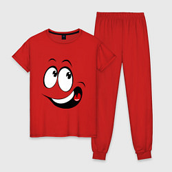 Пижама хлопковая женская Смайл01, цвет: красный