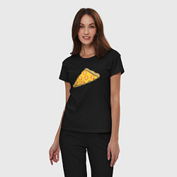 Пижама хлопковая женская Bitcoin Pizza, цвет: черный — фото 2