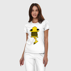 Пижама хлопковая женская Pikachu crushed, цвет: белый — фото 2