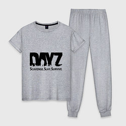 Пижама хлопковая женская DayZ: Slay Survive, цвет: меланж