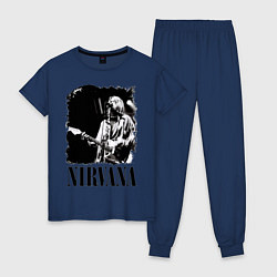 Пижама хлопковая женская Black Nirvana, цвет: тёмно-синий