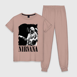 Пижама хлопковая женская Black Nirvana, цвет: пыльно-розовый