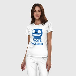 Пижама хлопковая женская Vote Waldo, цвет: белый — фото 2