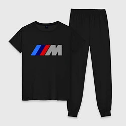 Пижама хлопковая женская BMW M, цвет: черный