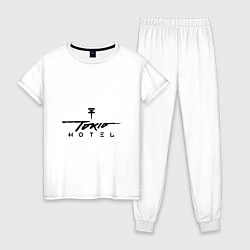 Пижама хлопковая женская Tokio Hotel, цвет: белый