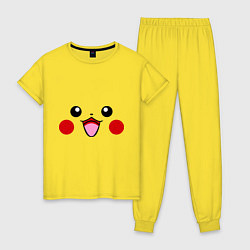 Пижама хлопковая женская Happy Pikachu, цвет: желтый