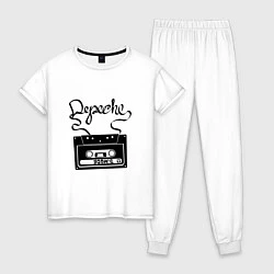 Пижама хлопковая женская Depeche Mode: Tape, цвет: белый
