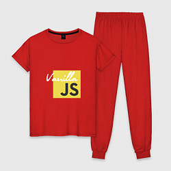Пижама хлопковая женская Vanilla JS, цвет: красный
