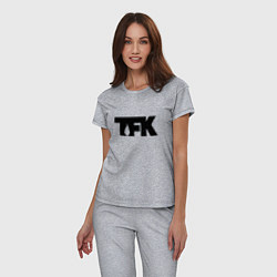 Пижама хлопковая женская TFK: Black Logo, цвет: меланж — фото 2