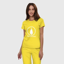 Пижама хлопковая женская TFK: White Fire, цвет: желтый — фото 2