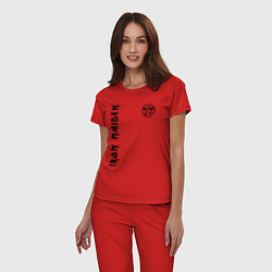 Пижама хлопковая женская Iron Maiden Style, цвет: красный — фото 2