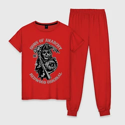 Пижама хлопковая женская Sons of Anarchy: Redwood Original, цвет: красный