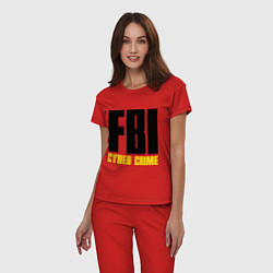 Пижама хлопковая женская FBI: Cyber Crime, цвет: красный — фото 2
