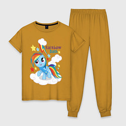 Пижама хлопковая женская Rainbow Dash, цвет: горчичный