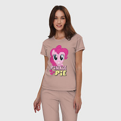Пижама хлопковая женская Красавица Пинки Пай, цвет: пыльно-розовый — фото 2