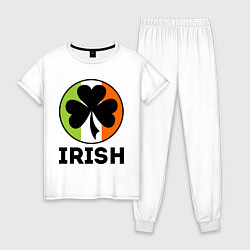 Пижама хлопковая женская Irish - цвет флага, цвет: белый