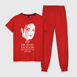 Пижама хлопковая женская Michael jackson rip 1958-2009, цвет: красный