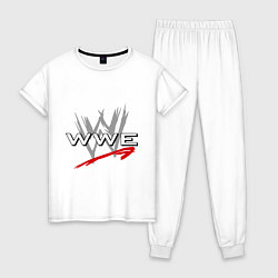 Пижама хлопковая женская WWE Fight, цвет: белый